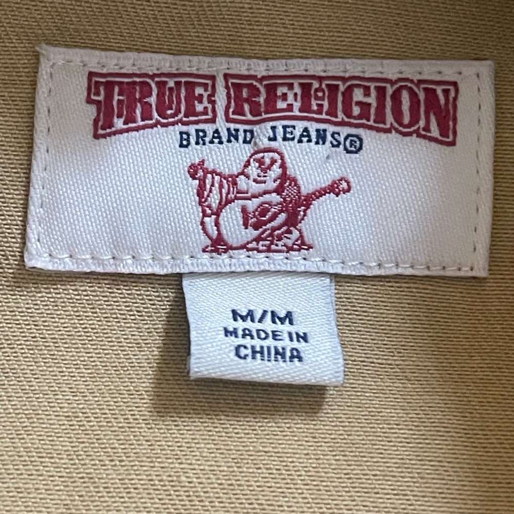 True Religion Long Sleeve DN Western Shirt In EGS STRAW Sz M - Picture 2 of 5